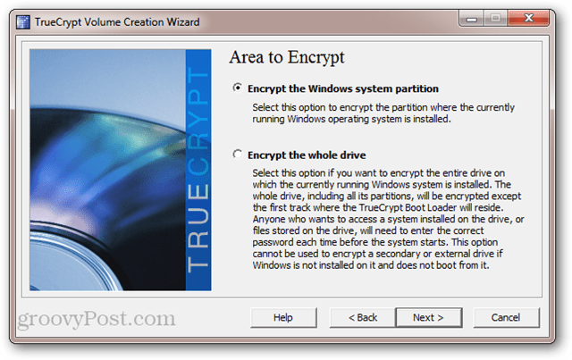 TrueCrypt: Šifrirajte particiju sustava Windows vs. šifrirajte cijeli pogon
