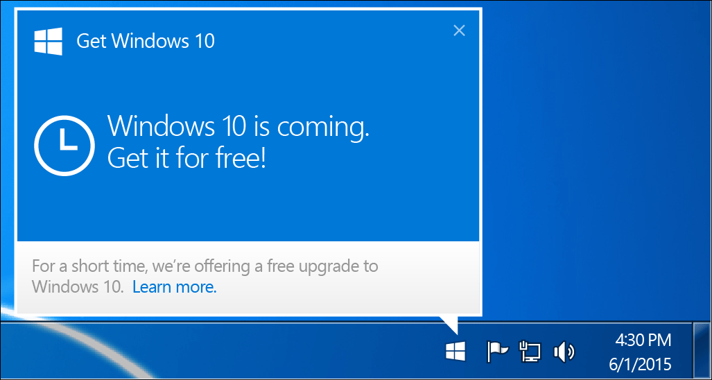 Microsoft za uklanjanje obavijesti o ažuriranju Windows 10 Upgrade Upg