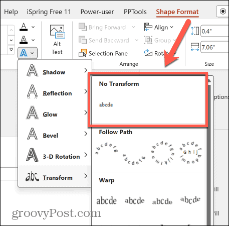 powerpoint bez transformacije