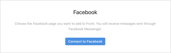Kliknite gumb Poveži se s Facebookom u aplikaciji Front.