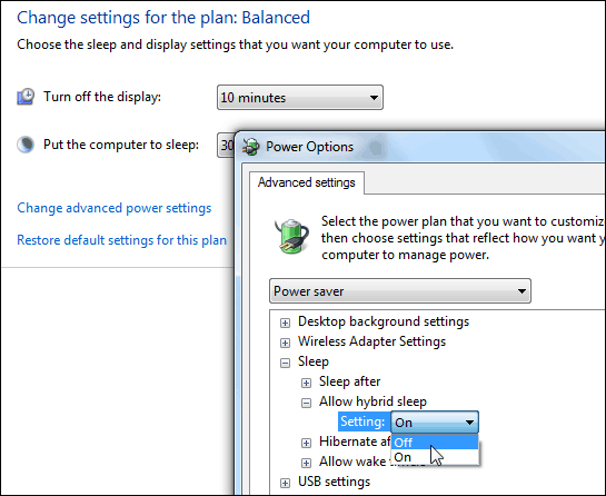 Savjet za Windows 7: Postavite stanje hibernacije ili spavanje u zadanu mogućnost napajanja
