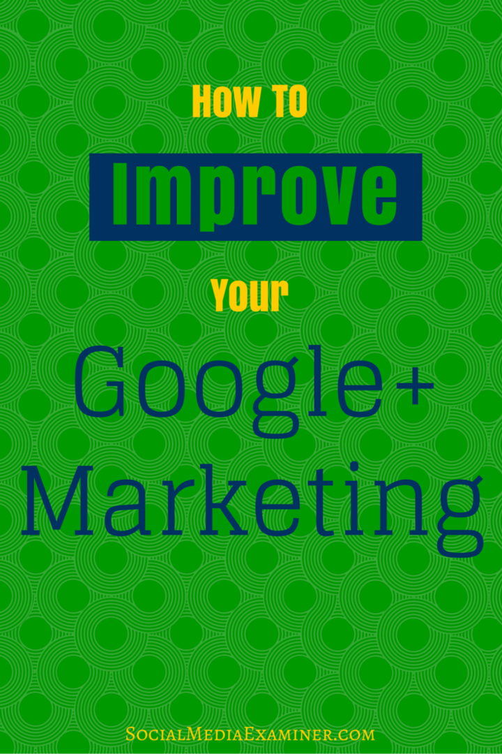 kako poboljšati google + marketing -