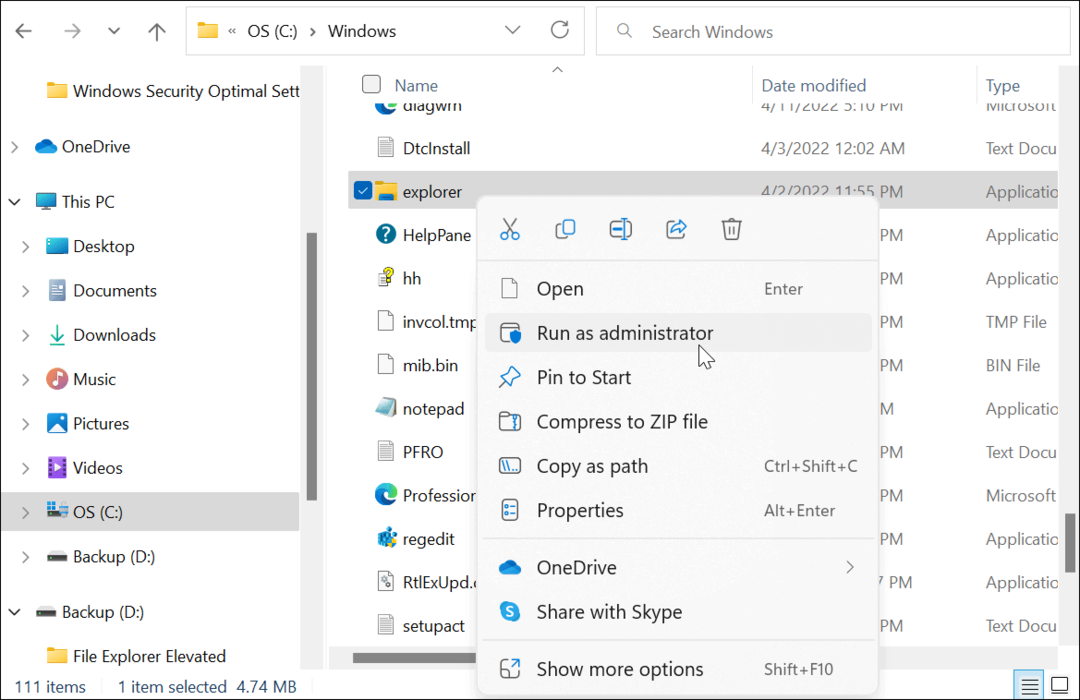 Kako pokrenuti Windows 11 File Explorer kao administrator
