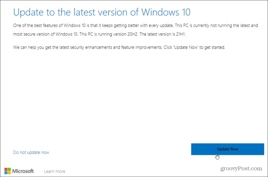 ažuriranje na najnoviju verziju sustava Windows 10