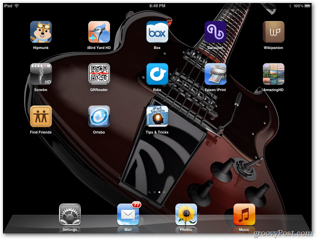 Početni zaslon iPada