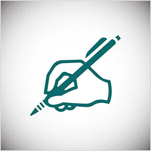 Ovo je crtana ilustracija rukopisa koji piše olovkom. Seth Godin svakodnevno vježba pisanje na svom blogu.