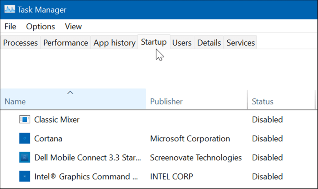 Kartica pokretanja upravitelja zadataka Windows 11