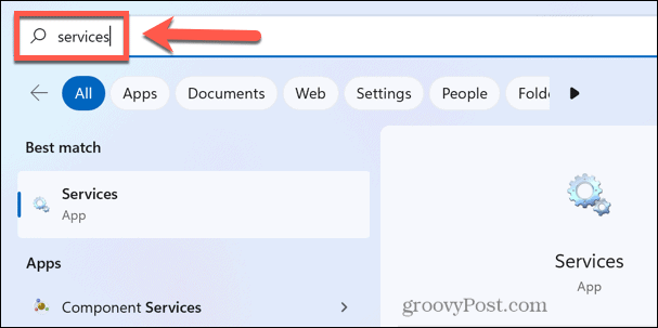 Windows usluge pretraživanja