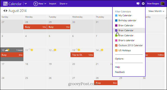 Outlook.com Kalendar
