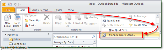 Kako stvoriti prilagođene brze korake u programu Outlook 2010