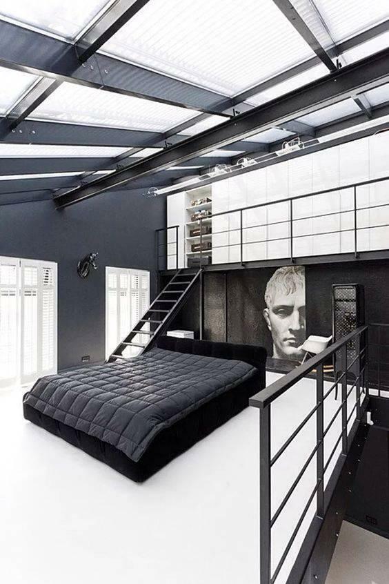 Crno-bijeli ukras spavaće sobe