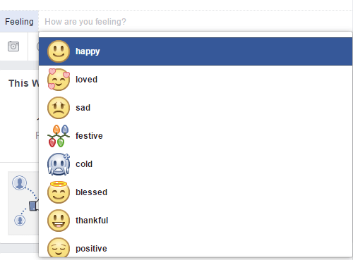 Odaberite emoji koji odražava emocije koje želite izraziti na Facebooku.