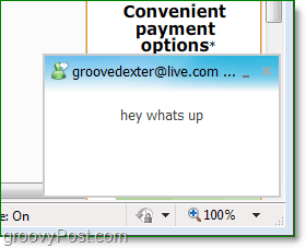 Gdje pronaći skočne prozore Windows Live Messengera prilikom korištenja internetskih poruka preglednika