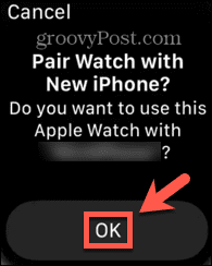 Apple Watch potvrditi uparivanje