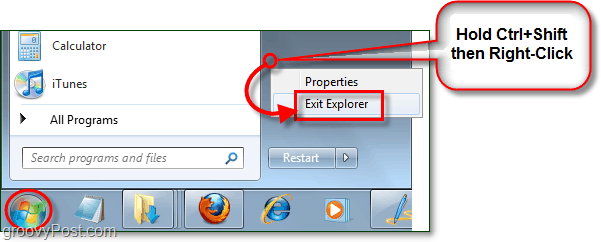 Kako ponovno pokrenuti Explorer u sustavu Windows 7 bez ponovnog pokretanja