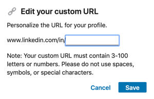 Uredite svoj LinkedIn URL, korak 2.