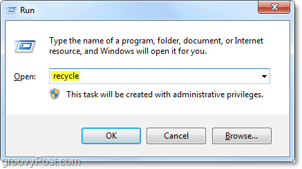 pokrenite koš za otpatke u sustavu Windows 7