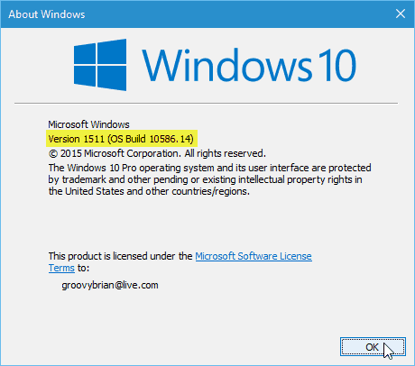 Ažuriranje verzije sustava Windows 10