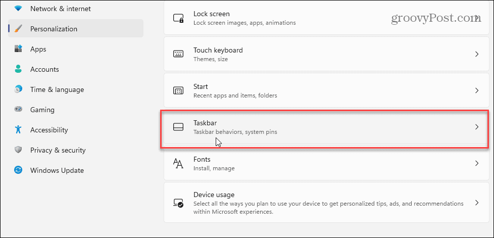 Personalizacija Postavke trake zadataka Traka zadataka Windows 11