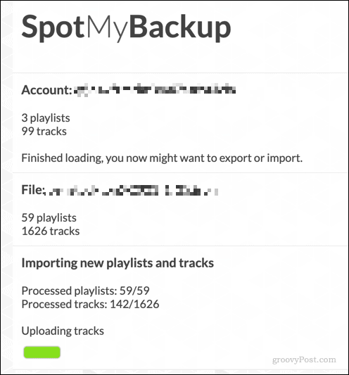 Prijenos popisa pjesama u Spotify pomoću SpotMyBackup-a
