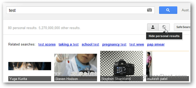 google slike osobni rezultati