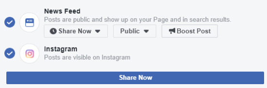 Kako unakrsno objaviti na Instagramu s Facebooka na radnoj površini, korak 1, osigurajte da možete objaviti na Instagramu s Facebooka