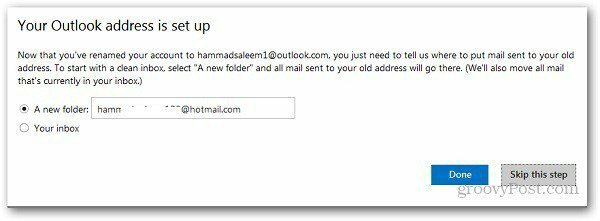 Preimenovanje Hotmail adrese 6