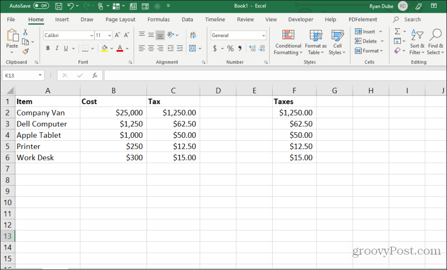 ćelije formule kopiraju i zalijepe u Excel