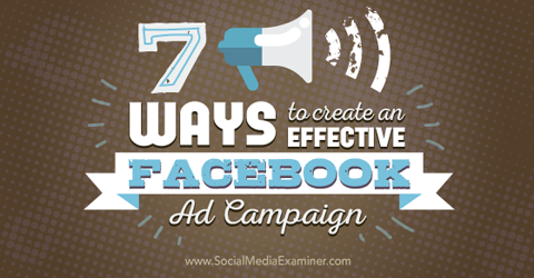 stvoriti učinkovite facebook oglasne kampanje