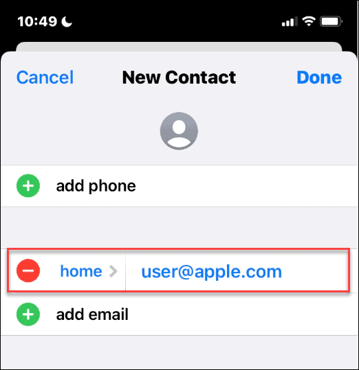 Apple ID na popisu kontakata