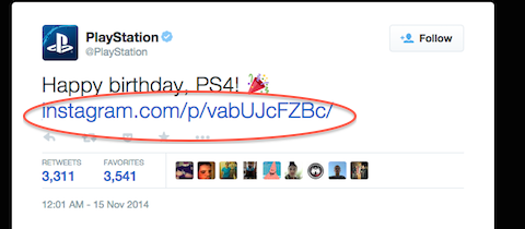 playstation tweet s instagram poveznicom