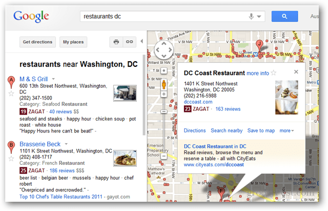 Google je u rezultate pretraživanja Google Maps integrirao recenzije prijatelja Zagat i Google+