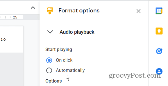 Audio reprodukcija Google Slides