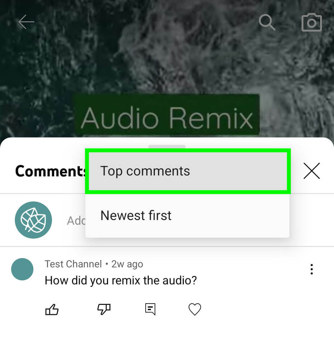 how-marketers-can-maximize-the-shorts-commenting-feature-designate-top-comments-youtube-mobile-app-library-tab-select-your-videos-sort-by-top-comments-example-13