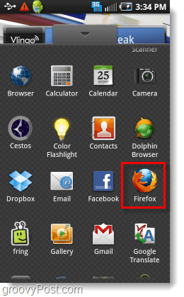 Firefox iz ladice aplikacija