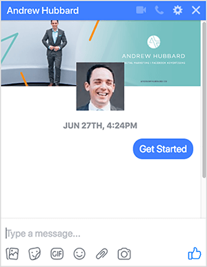 Andrew Hubbard koristi messenger bot za komunikaciju s potencijalnim webinarima