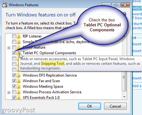 Omogući ili instaliraj Alat za rezanje sustava Windows Vista