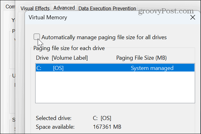Nema dovoljno memorije u sustavu Windows 