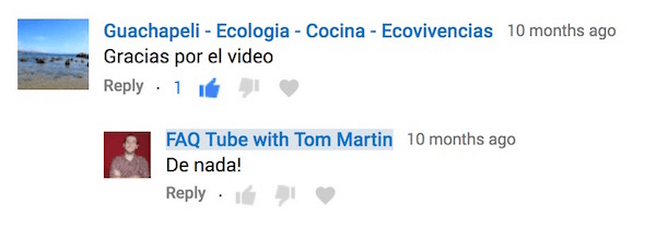 Odgovorite na komentare na YouTubeu na jeziku komentatora.