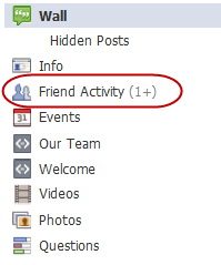 facebook page aktivnost prijatelja