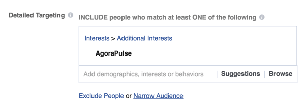 Svoje Facebook oglase možete ciljati na ljude koji su zainteresirani za određenu tvrtku.