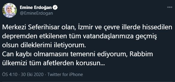 emine erdoğan dijeljenje potresa