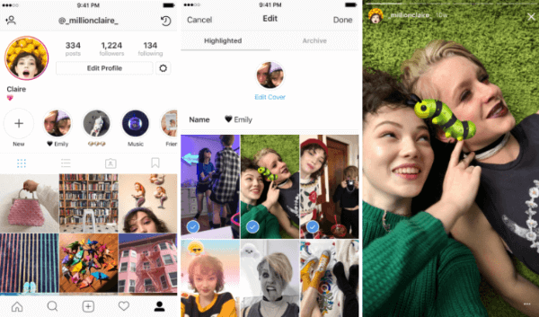 Instagram Stories Highlights korisnicima omogućuje odabir i grupiranje prošlih priča u imenovane kolekcije.