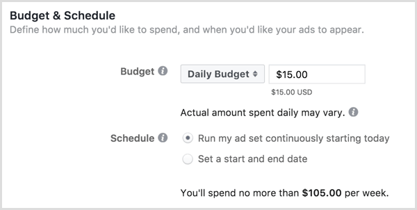 Facebook proračun i raspored