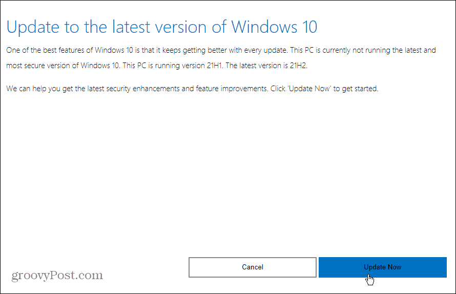 ažurirati na najnoviju verziju sustava Windows 10