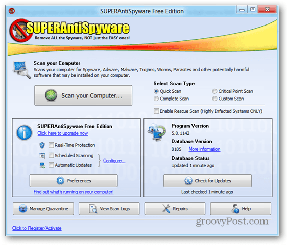 SuperAntiSpyware je strašan uslužni program protiv zlonamjernog softvera