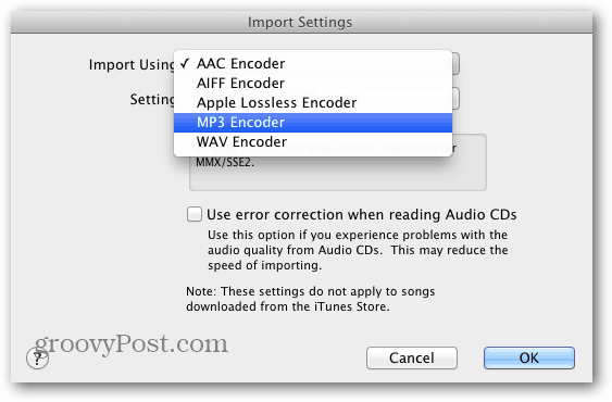 Koristite iTunes za pretvaranje glazbenih datoteka bez gubitaka u AAC ili MP3