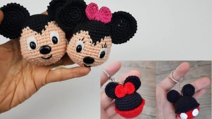 Kako napraviti Amigurumi Minnie i Mickey Mouse privjesak? Izrada keychain Mickey miša