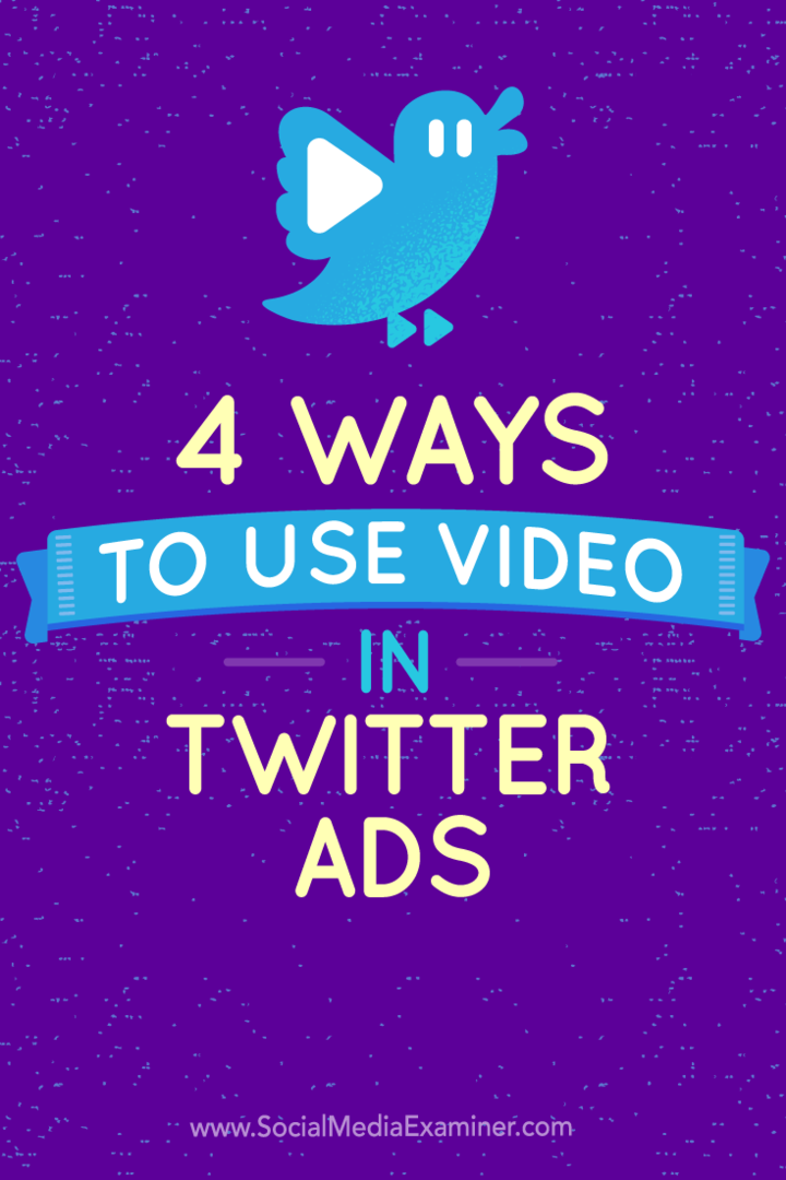 Savjeti o četiri načina upotrebe Twitter video oglasa.