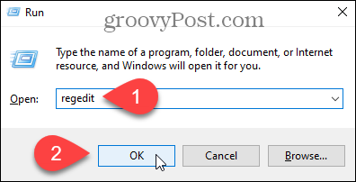 Otvorite uređivač registra sustava Windows